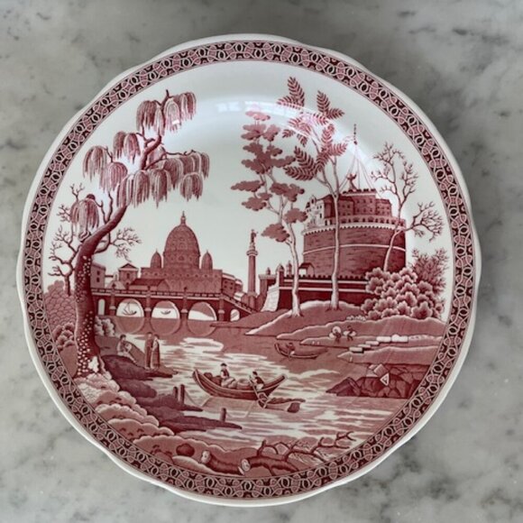 SPODE "Rome" Archive Collection Georgian Series Cranberry Plate - Picture 1 of 10